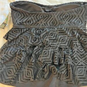 Island Escape Black Lace Strapless Top